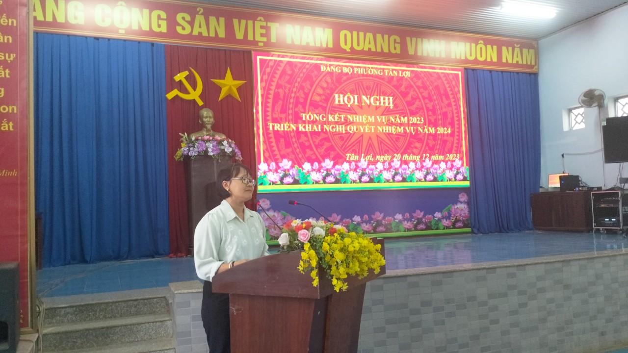 ĐẢNG ỦY PHƯỜNG TÂN LỢI TỔ CHỨC TỔNG KẾT THỰC HIỆN NHIỆM VỤ CHÍNH TRỊ NĂM 2023
